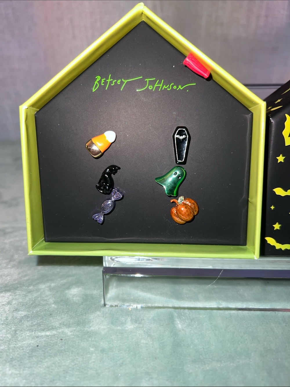 Betsey Johnson Black & Orange Halloween Charm Earring Set - Picture 2 of 5